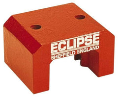 Eclipse - 2 Hole, 0.374" Hole Diam, 3-1/4" Overall Width, 3-1/8" Deep, 2-1/8" High, 101 Lb Average Pull Force, Alnico Power Magnets - 20.65mm Pole Width, 550°C Max Operating Temp, Grade 5 Alnico - USA Tool & Supply