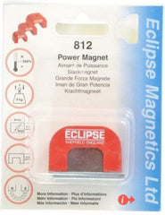 Eclipse - 1 Hole, 0.1969" Hole Diam, 63/64" Overall Width, 1-37/64" Deep, 63/64" High, 20 Lb Average Pull Force, Alnico Power Magnets - 10mm Pole Width, 550°C Max Operating Temp, Grade 5 Alnico - USA Tool & Supply