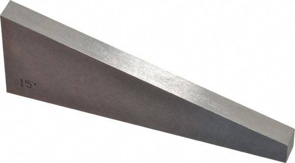 Value Collection - 15° Angle, 3 Inch Long, Angle Block - 55 RC Hardness - USA Tool & Supply