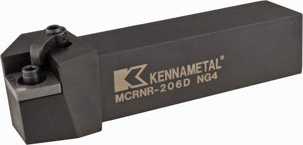 Kennametal - MCRN, Right Hand Cut, 15° Lead Angle, 1-1/4" Shank Height x 1-1/4" Shank Width, Negative Rake Indexable Turning Toolholder - 6" OAL, CN..64 Insert Compatibility, Series Kenloc - USA Tool & Supply