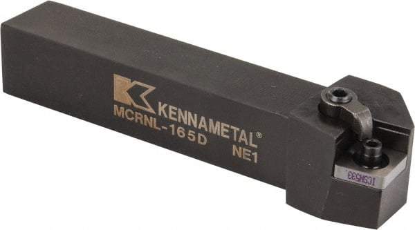 Kennametal - MCRN, Left Hand Cut, 15° Lead Angle, 1" Shank Height x 1" Shank Width, Negative Rake Indexable Turning Toolholder - 6" OAL, CN..54. Insert Compatibility, Series Kenloc - USA Tool & Supply