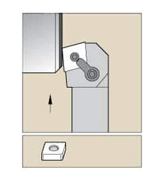 Kennametal - MCKN, Right Hand Cut, 15° Lead Angle, 1-1/4" Shank Height x 1-1/4" Shank Width, Negative Rake Indexable Turning Toolholder - 6" OAL, CN..54. Insert Compatibility, Series Kenloc - USA Tool & Supply