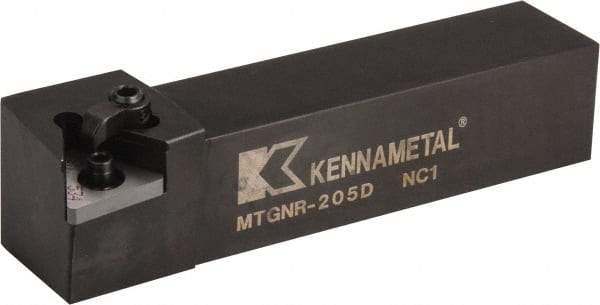 Kennametal - MTGN, Right Hand Cut, 0° Lead Angle, 1-1/4" Shank Height x 1-1/4" Shank Width, Negative Rake Indexable Turning Toolholder - 6" OAL, TN..54. Insert Compatibility, Series Kenloc - USA Tool & Supply
