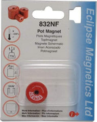 Eclipse - 13/16" Diam, 10-32 Thread, 5 Lb Average Pull Force, Mild Steel, Alnico Pot Magnets - 220°C Max Operating Temp, 3/4" High, Grade 5 Alnico - USA Tool & Supply