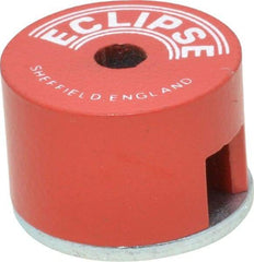 Eclipse - 1" Diam, 3/16" Hole Diam, 3.4 kg Max Pull Force Alnico Button Magnet - 5/8" High, 11/32" Gap Width, Grade 5 Alnico - USA Tool & Supply