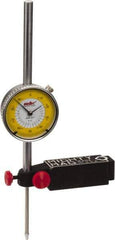 Value Collection - 0.001" Graduation, 0-100 Dial Reading, Dial Indicator & Base Kit - 4-1/2" Base Length x 1" Base Width x 1-1/4" Base Height, 2.2" Dial Diam - USA Tool & Supply