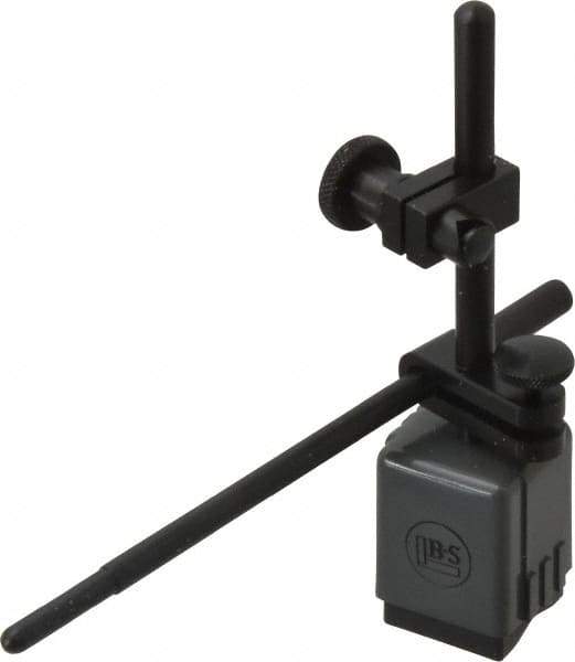 TESA Brown & Sharpe - 1-1/4" Long x 1-1/4" Wide x 1-3/4" High Magnetic Indicator Base with Holders - 4-1/2" Rod Length, Post Arm (Fixed Upright) - USA Tool & Supply