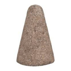 Norton - Type 17R, 2" Max Diam, 3" Head Thickness, 20 Grit Round Tip Cone - Zirconia Alumina, Very Coarse Grade, 5/8-11 Shank Thread - USA Tool & Supply