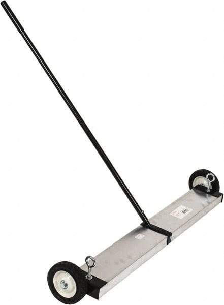 Mag-Mate - 36" Long Push Magnetic Sweeper with Wheels - 5" Wide x 5" High x 48" Long, 6" Wheel Diam, 2" Clearance - USA Tool & Supply