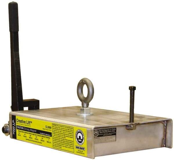 Mag-Mate - 3,000 Lb Load Capacity, Magnetic Lifter - 7" High x 10-1/2" Wide, For Use with Flats - USA Tool & Supply