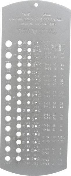 PEC Tools - #60 Wire to #1 Wire Hole Size Drill Gage - 60 Holes - USA Tool & Supply
