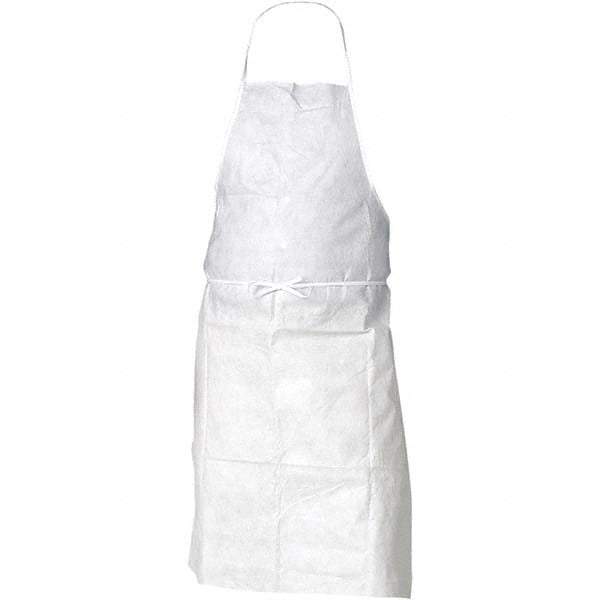 KleenGuard - 28" Wide x 40" Long Bib Apron - SMMMS, White, Resists Dry Particles - USA Tool & Supply