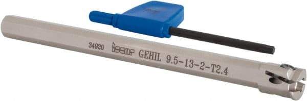 Iscar - GEHI, Internal, Left Hand, 0.094" Max Depth of Cut, 0.075 to 0.095" Groove Width, Indexable Grooving Tool Holder - GEMI.., GEPI.. Insert Compatibility, 3/8" Shank Width, 5" OAL, Through Coolant - USA Tool & Supply
