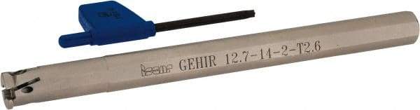 Iscar - GEHI, Internal, Right Hand, 0.102" Max Depth of Cut, 0.075 to 0.095" Groove Width, Indexable Grooving Tool Holder - GEMI.., GEPI.. Insert Compatibility, 1/2" Shank Width, 6" OAL, Through Coolant - USA Tool & Supply