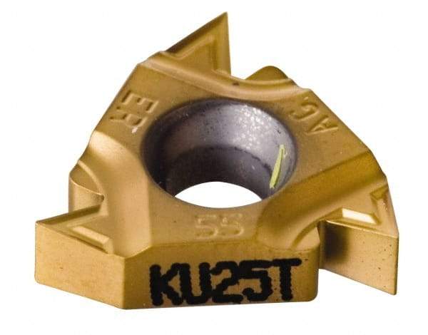 Kennametal - 16ER External Right Hand 14-8 Partial Profile 60° Laydown Threading Insert - Grade KC5025, TiAlN Coated Carbide, 9.53mm Inscribed Circle - USA Tool & Supply