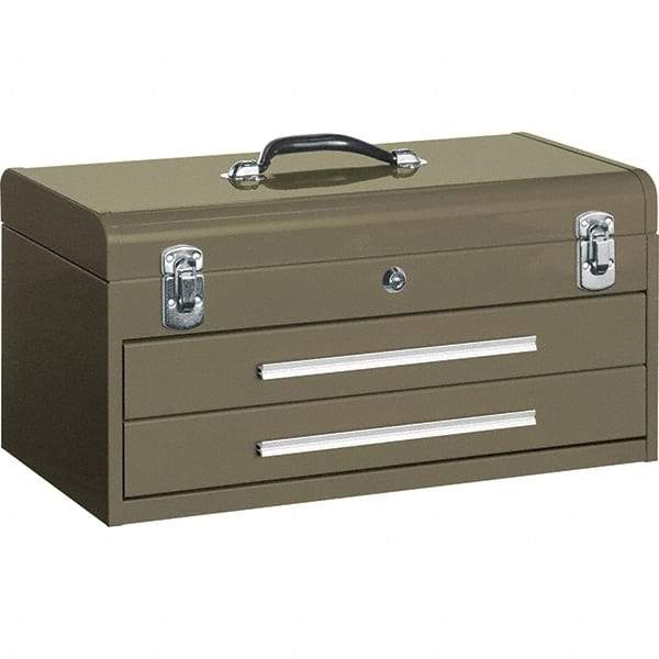 Kennedy - 2 Drawer Tool Box - 20-1/8" Wide x 8-5/8" Deep x 9-3/4" High, Steel, Brown - USA Tool & Supply
