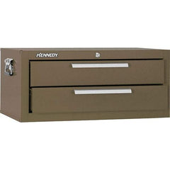 Kennedy - 2 Drawer Brown Drawer Chest Base - 26-5/8" Wide x 11-3/4" High x 12-1/2" Deep, Use with Models 263, 266, 360 Chests & 27", 29", 34" Roller Cabs - USA Tool & Supply