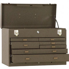 Kennedy - 7 Drawer Tool Chest - 20-1/8" Wide x 8-1/2" Deep x 13-5/8" High, Steel, Brown - USA Tool & Supply