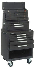 Kennedy - 15 Drawer, 3 Piece, Brown Steel Tool Storage System - 12-1/2 Inches Deep 9-1/2 Inches High 26.68 Inches Wide Base and 3 Inches Deep x 35 Inches High x 29 Inches Wide Roller Cabinet - USA Tool & Supply