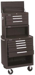 Kennedy - 5 Drawer, 3 Piece, Brown Steel Tool Storage System - 20 Inches Deep x 35 Inches High x 29 Inches Wide - USA Tool & Supply