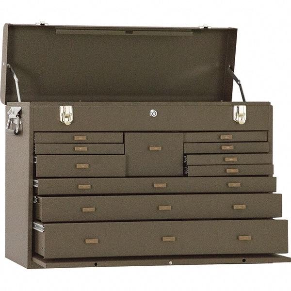 Kennedy - 11 Drawer Tool Chest - 26-3/4" Wide x 8-1/2" Deep x 18" High, Brown - USA Tool & Supply