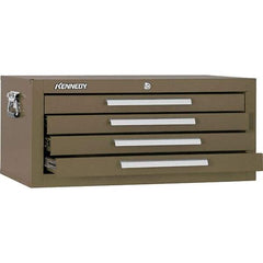 Kennedy - 4 Drawer Brown Drawer Chest Base - 26-3/4" Wide x 11-3/4" High x 12-1/2" Deep, Use with Models 263, 266, 360 Chests & 27", 29", 34" Roller Cabs - USA Tool & Supply