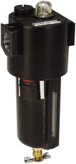 Wilkerson - 1/2 NPT Port, 200 Max psi, Compact Lubricator - Zinc Bowl with Sight Glass, Zinc Body, 64 CFM, 150°F Max, 2.62" Wide x 7.8" High - USA Tool & Supply