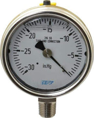 Wika - 2-1/2" Dial, 1/4 Thread, 30-0 Scale Range, Pressure Gauge - Lower Connection Mount, Accurate to 2-1-2% of Scale - USA Tool & Supply