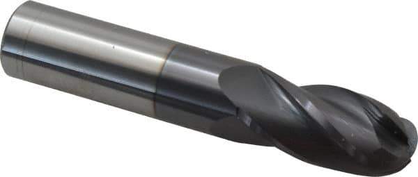 Atrax - 3/4" Diam, 1-1/2" LOC, 4 Flute Solid Carbide Ball End Mill - AlTiN Finish, Single End, 4" OAL, 3/4" Shank Diam - USA Tool & Supply