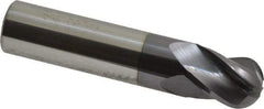 Atrax - 5/8" Diam, 3/4" LOC, 4 Flute Solid Carbide Ball End Mill - AlTiN Finish, Single End, 3" OAL, 5/8" Shank Diam - USA Tool & Supply