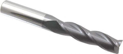 Atrax - 1/2", 2" LOC, 1/2" Shank Diam, 4" OAL, 3 Flute, Solid Carbide Square End Mill - Single End, AlTiN Finish, Spiral Flute, 30° Helix, Centercutting, Right Hand Cut - USA Tool & Supply