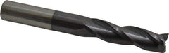 Atrax - 5/8", 2-1/4" LOC, 5/8" Shank Diam, 5" OAL, 3 Flute, Solid Carbide Square End Mill - Single End, AlTiN Finish, Spiral Flute, 30° Helix, Centercutting, Right Hand Cut - USA Tool & Supply