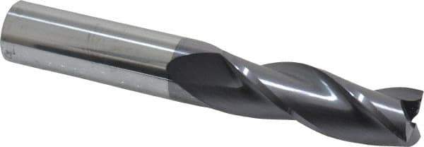 Atrax - 3/4", 2-1/4" LOC, 3/4" Shank Diam, 5" OAL, 3 Flute, Solid Carbide Square End Mill - Single End, AlTiN Finish, Spiral Flute, 30° Helix, Centercutting, Right Hand Cut - USA Tool & Supply