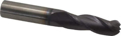 Atrax - 3/8" Diam, 1" LOC, 3 Flute Solid Carbide Ball End Mill - AlTiN Finish, Single End, 2-1/2" OAL, 3/8" Shank Diam - USA Tool & Supply