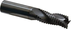 Niagara Cutter - 3/4" Diam, Coarse Pitch, 1-5/8" LOC, 3 Flute Solid Carbide Corner Chamfer Roughing End Mill - TiCN Finish, 4" OAL, 3/4" Shank Diam, Single End, Centercutting, 30° Helix - USA Tool & Supply