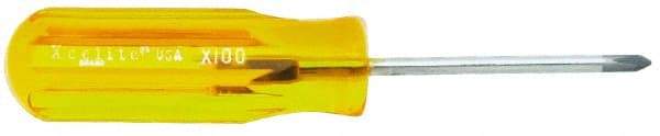 Xcelite - #0, 4-5/8" OAL, Standard Phillips Screwdriver - 2" Blade Length, Round Shank, Acetate Handle - USA Tool & Supply