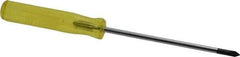 Stanley - #0, 5-1/8" OAL, Standard Phillips Screwdriver - 2" Blade Length, Round Shank, Acetate Handle - USA Tool & Supply