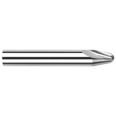 Harvey Tool - 30° per Side 0.02" Small End Diam 0.152" LOC 2-Flute Solid Carbide Tapered Ball End Mill - Exact Industrial Supply
