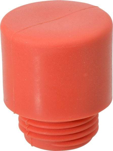 Made in USA - 1" Face Diam, Grade Medium, Red Hammer Tip/Face - Vinyl - USA Tool & Supply