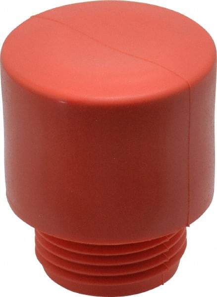 Made in USA - 1-1/2" Face Diam, Grade Medium, Red Hammer Tip/Face - Vinyl - USA Tool & Supply