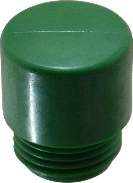 Made in USA - 7/8" Face Diam, Grade Hard, Green Hammer Tip/Face - Vinyl - USA Tool & Supply