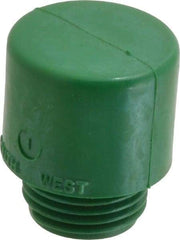 Made in USA - 1" Face Diam, Grade Hard, Green Hammer Tip/Face - Vinyl - USA Tool & Supply