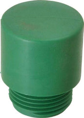 Made in USA - 1-1/4" Face Diam, Grade Hard, Green Hammer Tip/Face - Vinyl - USA Tool & Supply