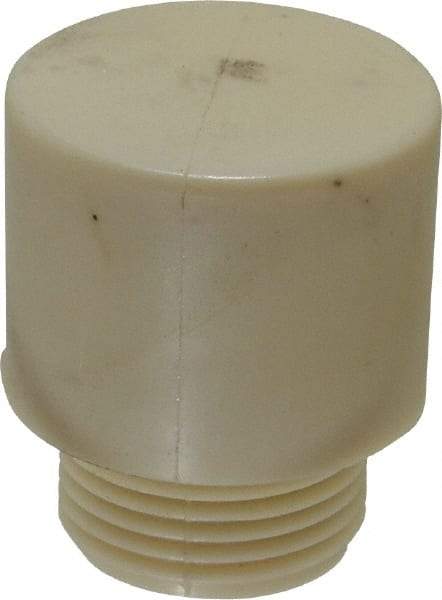 Made in USA - 1-1/2" Face Diam, Grade Tough, White Hammer Tip/Face - Nylon - USA Tool & Supply