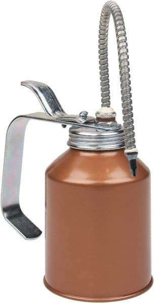 Goldenrod - 8" Long Flexible Spout, Lever-Type Oiler - Die Cast Zinc Pump, Steel Body, Powder Coated - USA Tool & Supply