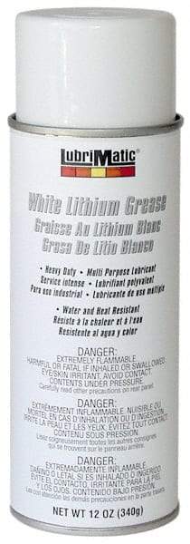 LubriMatic - 12 oz Aerosol Lithium General Purpose Grease - White, 290°F Max Temp, NLGIG 2, - USA Tool & Supply
