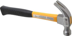 Value Collection - 1 Lb Head, Curved-Economy Hammer - 13" OAL, Fiberglass Handle with Grip - USA Tool & Supply