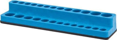 Value Collection - 26 Piece Capacity Magnetic Deep & Shallow Socket Holder - 1/4" Drive, Blue - USA Tool & Supply