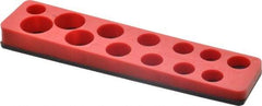 Value Collection - 13 Piece Capacity Magnetic Shallow Socket Holder - 3/8" Drive, Red - USA Tool & Supply