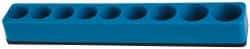 Value Collection - 9 Piece Capacity Magnetic Deep & Shallow Socket Holder - 1/2" Drive, Blue - USA Tool & Supply
